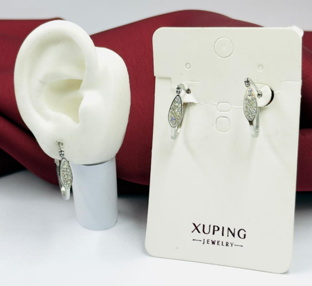 CANDONGA ACERO INOXIDABLE GOTA LINEA BLANCA CIRCON PLATEADO