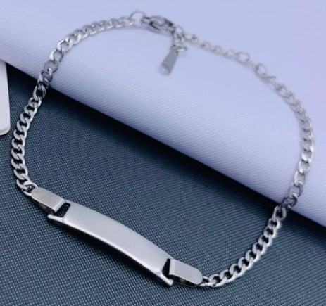 PLACA ACERO INOXIDABLE PULSERA DELGADA