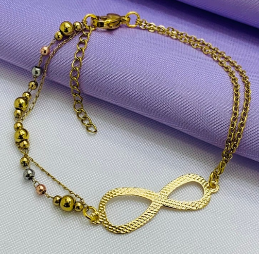 PULSERA ACERO INOXIDABLE 3 OROS DORADO