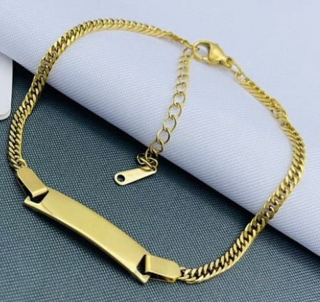 PLACA ACERO INOXIDABLE PULSERA DELGADA