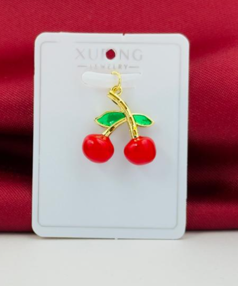 DIJE RODIO CEREZA PINTADA ROJA