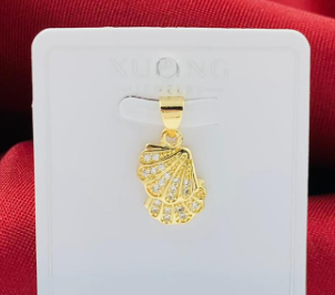 DIJE RODIO CORAL DORADO CIRCON