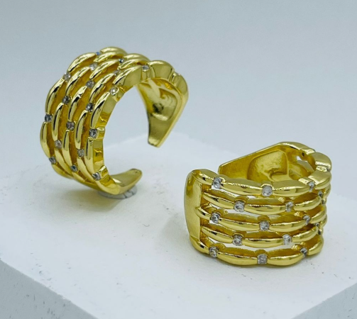 ANILLO RODIO DORADO CIRCON