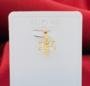 DIJE RODIO LIBELULA DORADO CIRCON