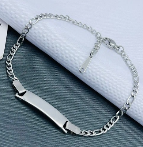 PLACA ACERO INOXIDABLE PULSERA DELGADA