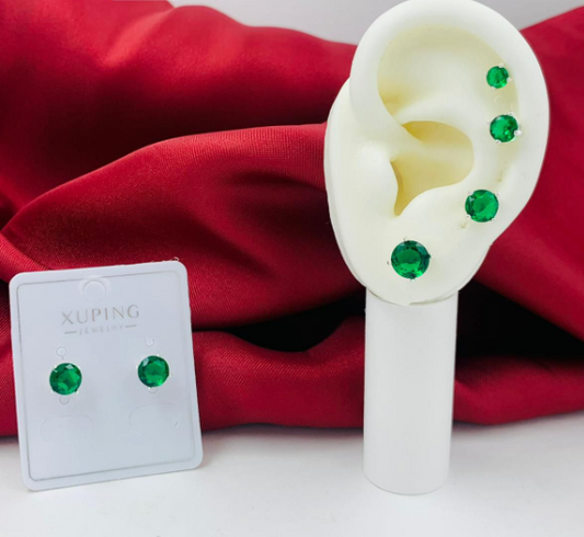 TOPO RODIO CIRCON VERDE PLATIZADO