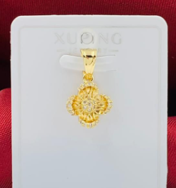 DIJE RODIO FLOR DORADO