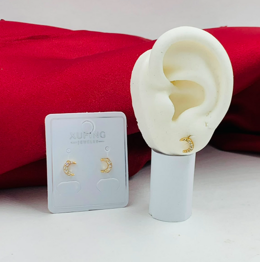 TOPO RODIO LUNA CIRCON BLANCO PEQUE DORADO