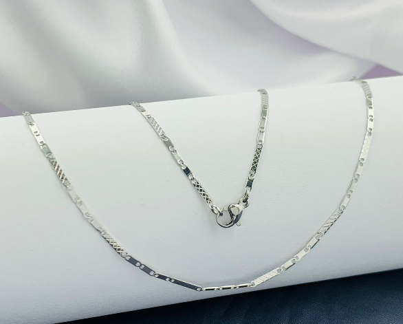 CADENA ACERO INOXIDABLE PLANA PLATEADO 60 CM