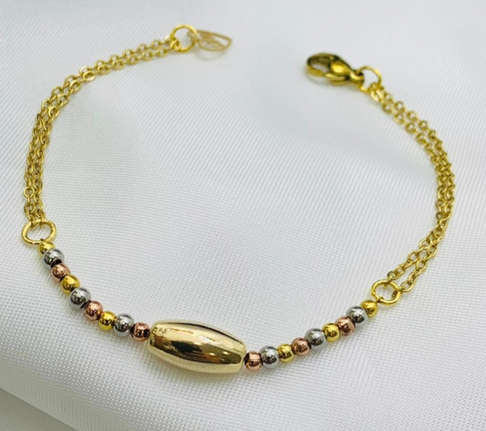 PULSERA ACERO INOXIDABLE 3 OROS DORADO