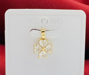 DIJE RODIO FLOR DORADO