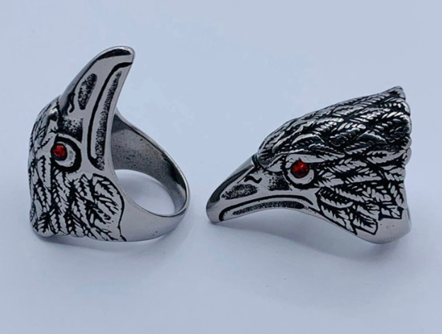 ANILLO ACERO INOXIDABLE AGUILA PLATEADO