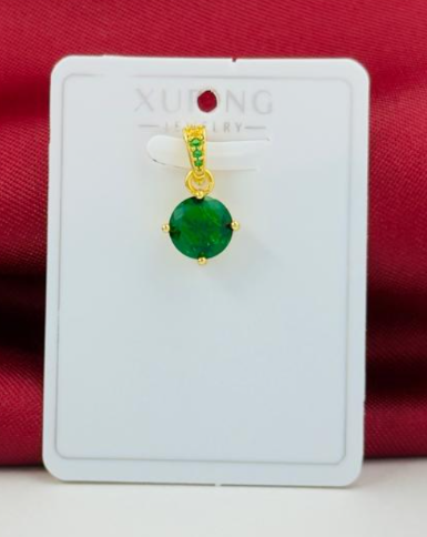 DIJE RODIO BOLA CIRCON VERDE DORADO