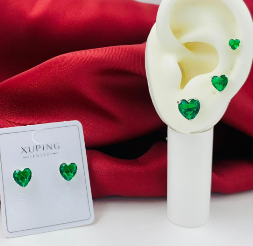 TOPO RODIO CIRCON CORAZON VERDE