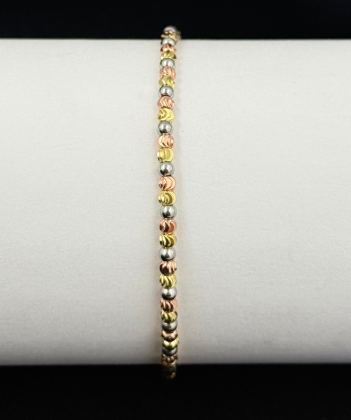 PULSERA RODIO 3 OROS DIAMANTADO