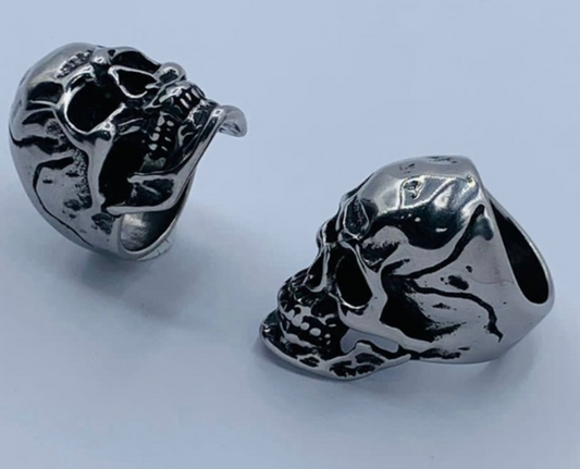 ANILLO ACERO INOXIDABLE CALABERA PLATEADO