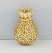 DIJE RODIO BOLSA DINERO DORADO