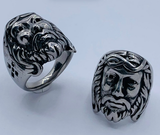 ANILLO ACERO INOXIDABLE CARA PLATEADO