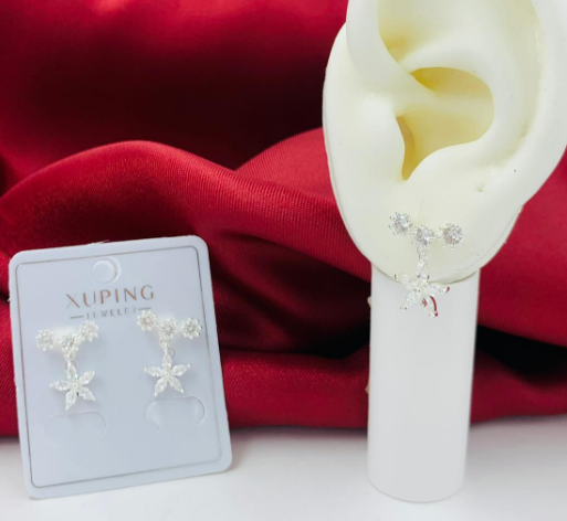 TOPO RODIO FLOR COLGANTE PLATIZADO