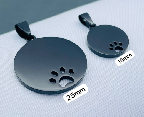 PLACA ACERO INOXIDABLE MASCOTA