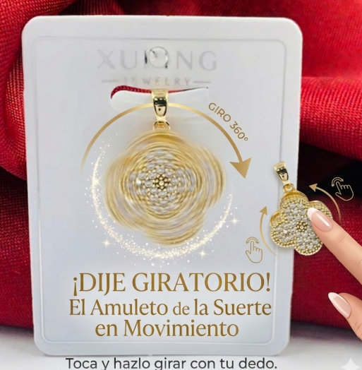 DIJE RODIO GIRATORIO VAN CLEF CIRCON BLANCO