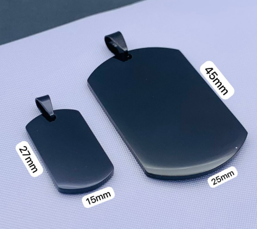 PLACA MILITAR ACERO INOXIDABLE NEGRO