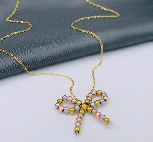 COLLAR MOÑO CIRCON DORADO