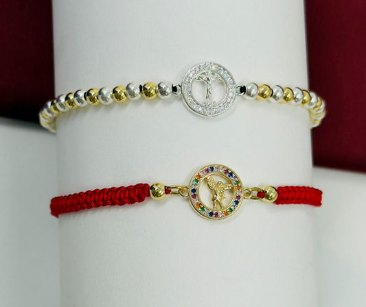 PULSERA RODIO PALOMA CIROCN Y TEJIDA