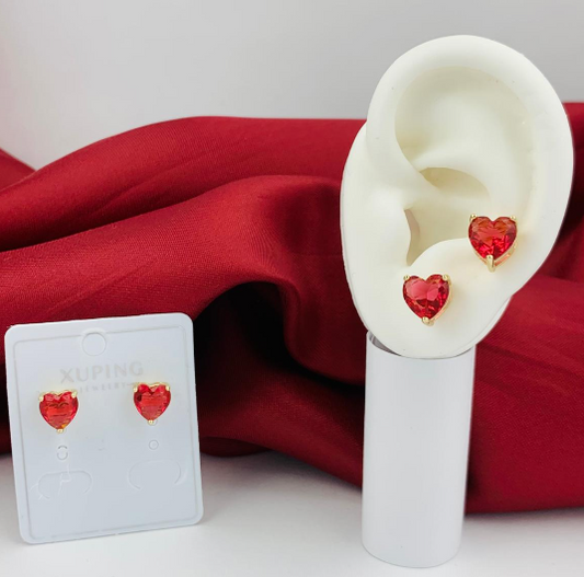 TOPO RODIO CORAZON CIRCON FUCCIA