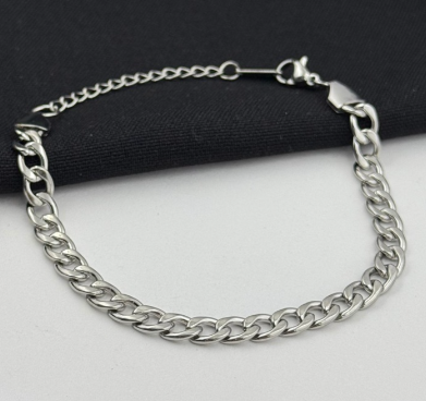 PULSERA ACERO INOXIDABLE PLATEADO CUABANA MEDIANA