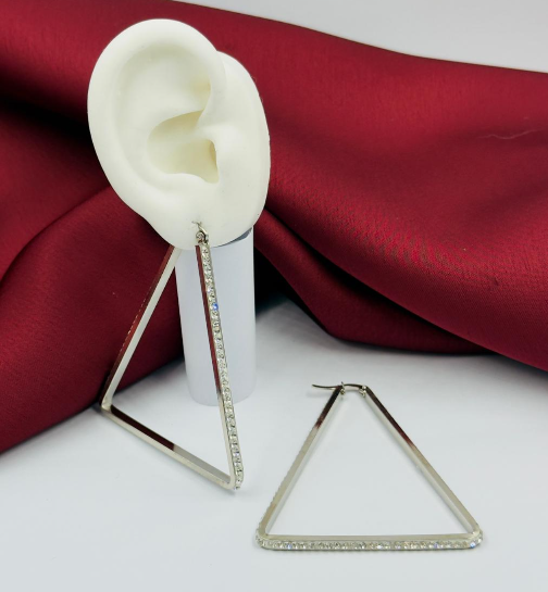 CANDONGA ACERO INOXIDABLE TRIANGULO LINEA BLANCA CIRCON