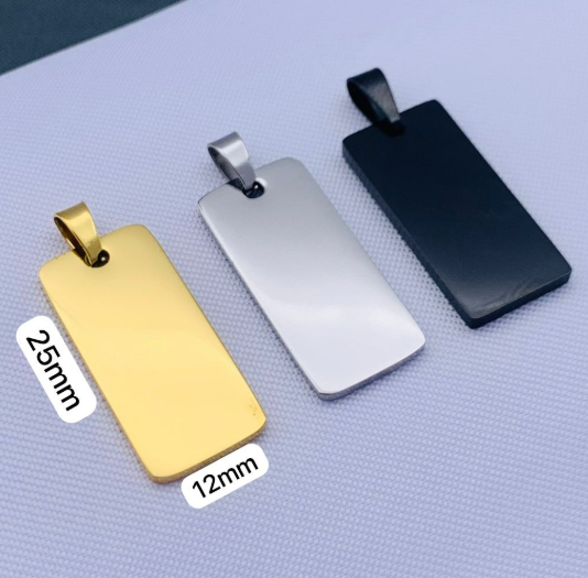 PLACA MILITAR ACERO INOXIDABLE