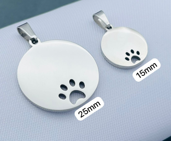 PLACA ACERO INOXIDABLE MASCOTA