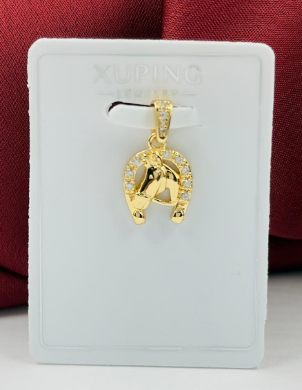 DIJE RODIO CABALLO CIRCON BLANCO DORADO