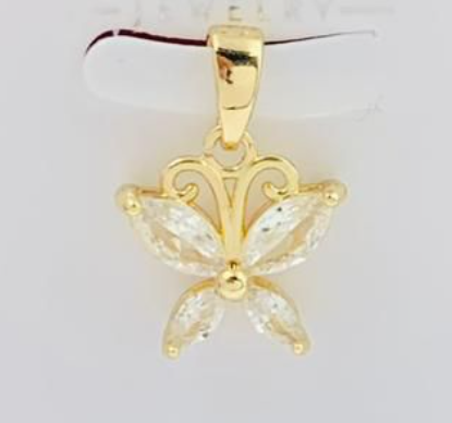 DIJE RODIO MARIPOSA CIRCON DORADO