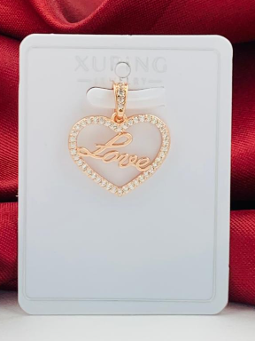 DIJE RODIO ROSA CORAZON LOVE