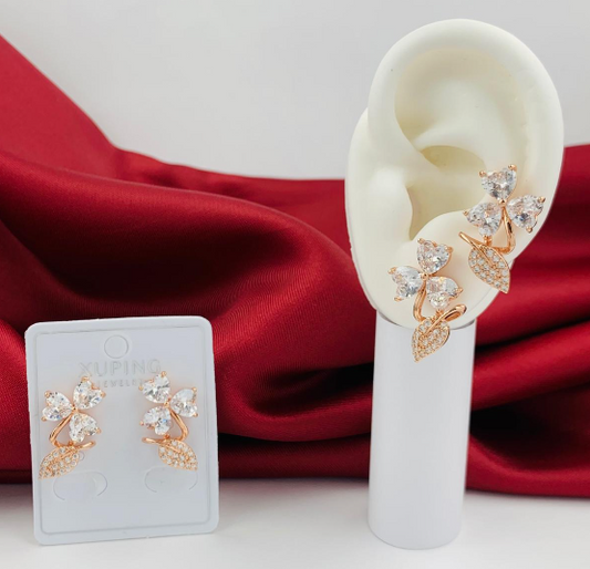 TOPO RODIO FLOR HOJA CIRCONES