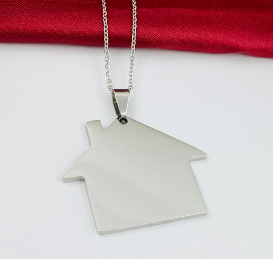 DUO ACERO INOXIDABLE PLACA CASA PLATEADO