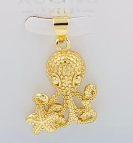 DIJE RODIO PULPO DORADO