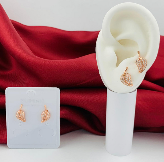 TOPO RODIO ROSA HOJA CIRCONES