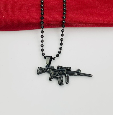 DUO ACERO INOXIDABLE PISTOL4 NEGRO LARGA