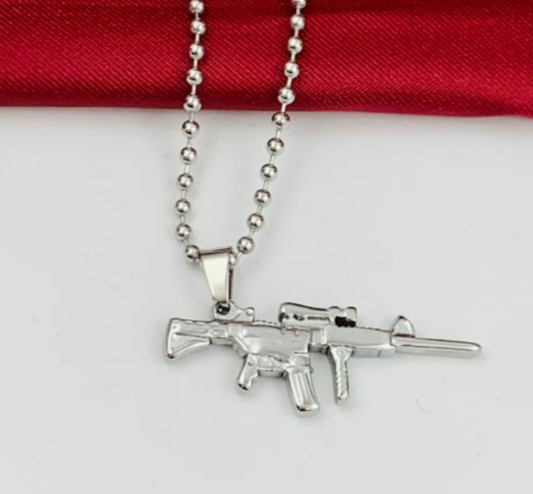DUO ACERO INOXIDABLE PISTOL4 GRANDE PLATEADO