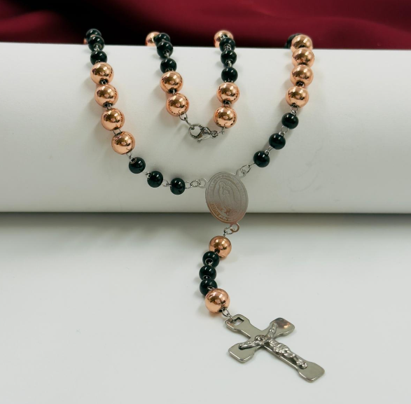 CAMANDULA ACERO INOXIDABLE PAVONADO NEGRO ROSA