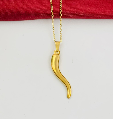 DUO ACERO INOXIDABLE GOTA CURVO DORADO