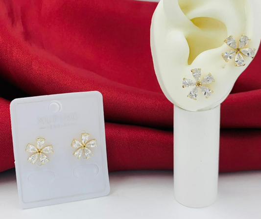 TOPO RODIO FLOR CIRCON DORADO