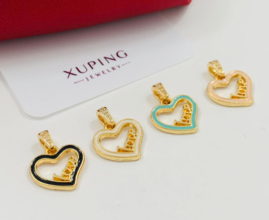 DIJE RODIO CORAZON COLORES