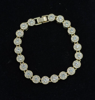 PULSERA RODIO CIRCONES TIPO SWAROVSKI REDONDA CIRCULAR