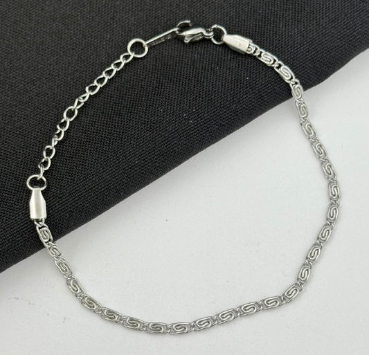 PULSERA ACERO INOXIDABLE PLATEADO CARACOL