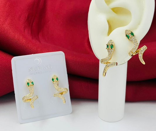 ARETE RODIO SERPIENTE CIRCON DORADO