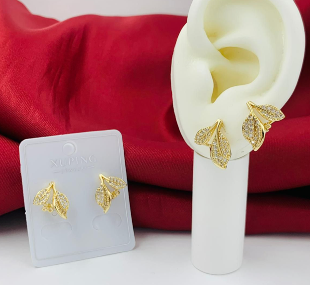 TOPO RODIO HOJAS CIRCON DORADO